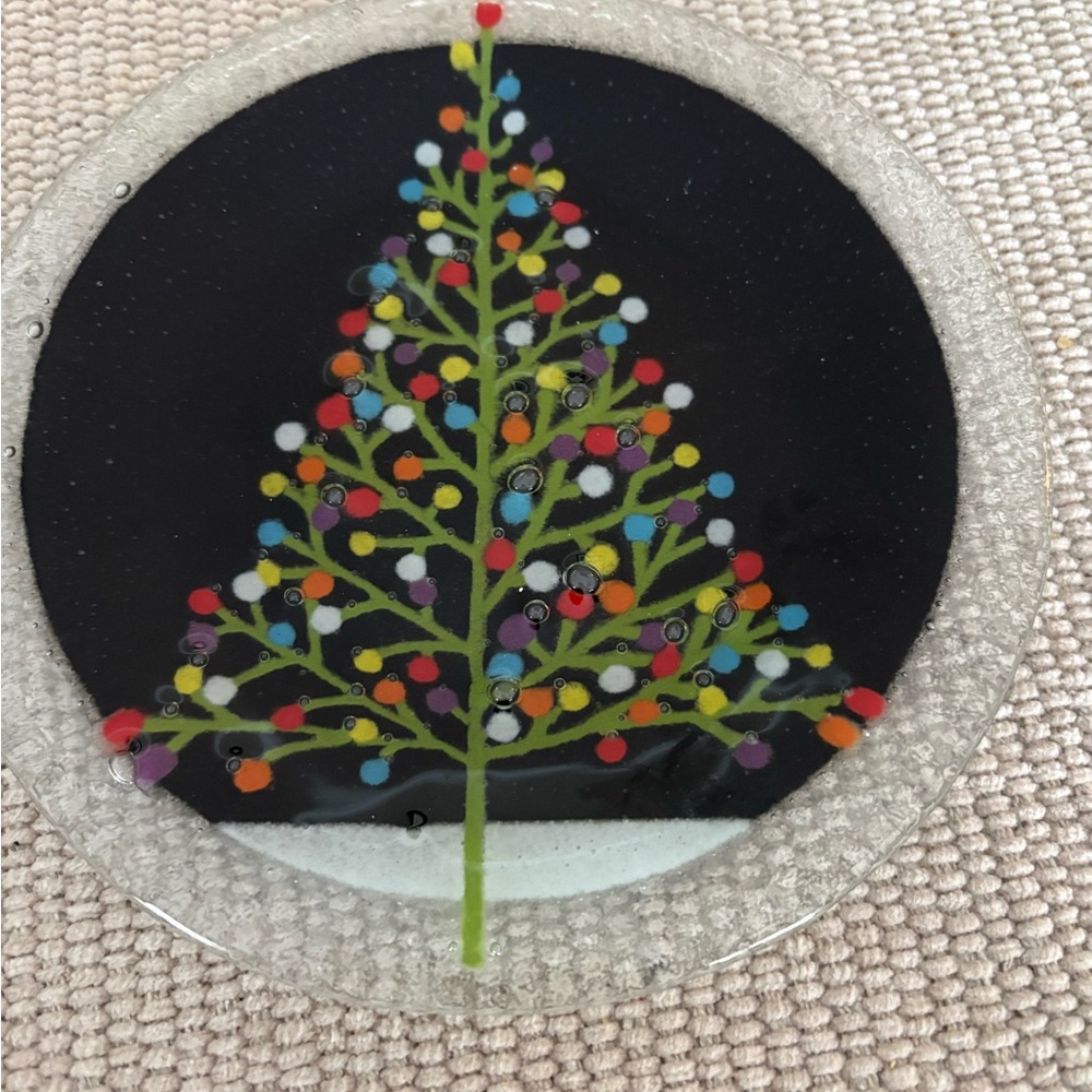 Peggy Karr 8” Christmas Tree Glass plate